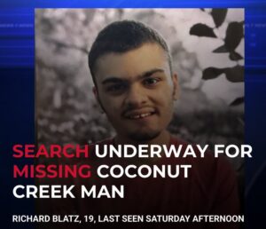 Richard Blatz Missing Person Incident: Coconut Creek, Florida, Search Underway for 19-Year-Old Man